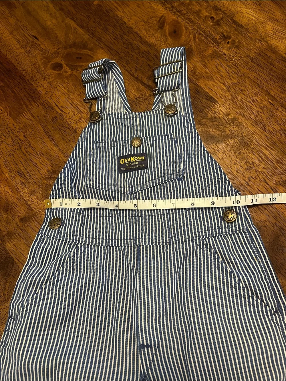 Vintage 70s 80s Osh Kosh Hickory Stripe Toddler Overalls Sz 5/6 Kids
